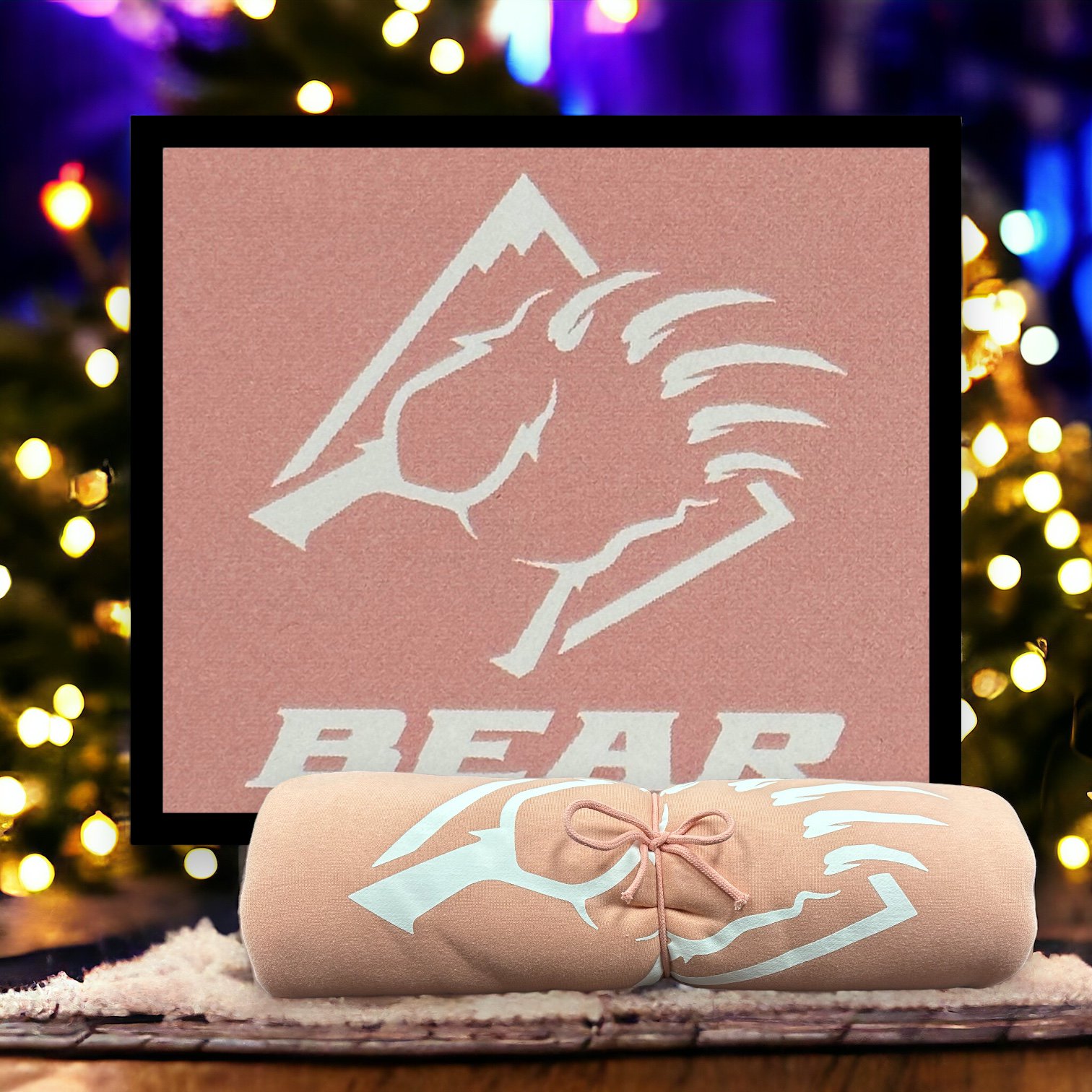 Pink Bear Mountain bear claw sweatshirt blanket